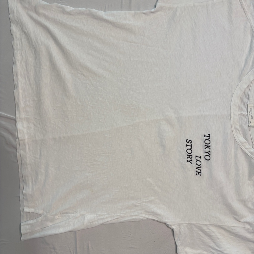 Rag & Bone‎ Tokyo Love Story White Short Sleeve Tee size medium